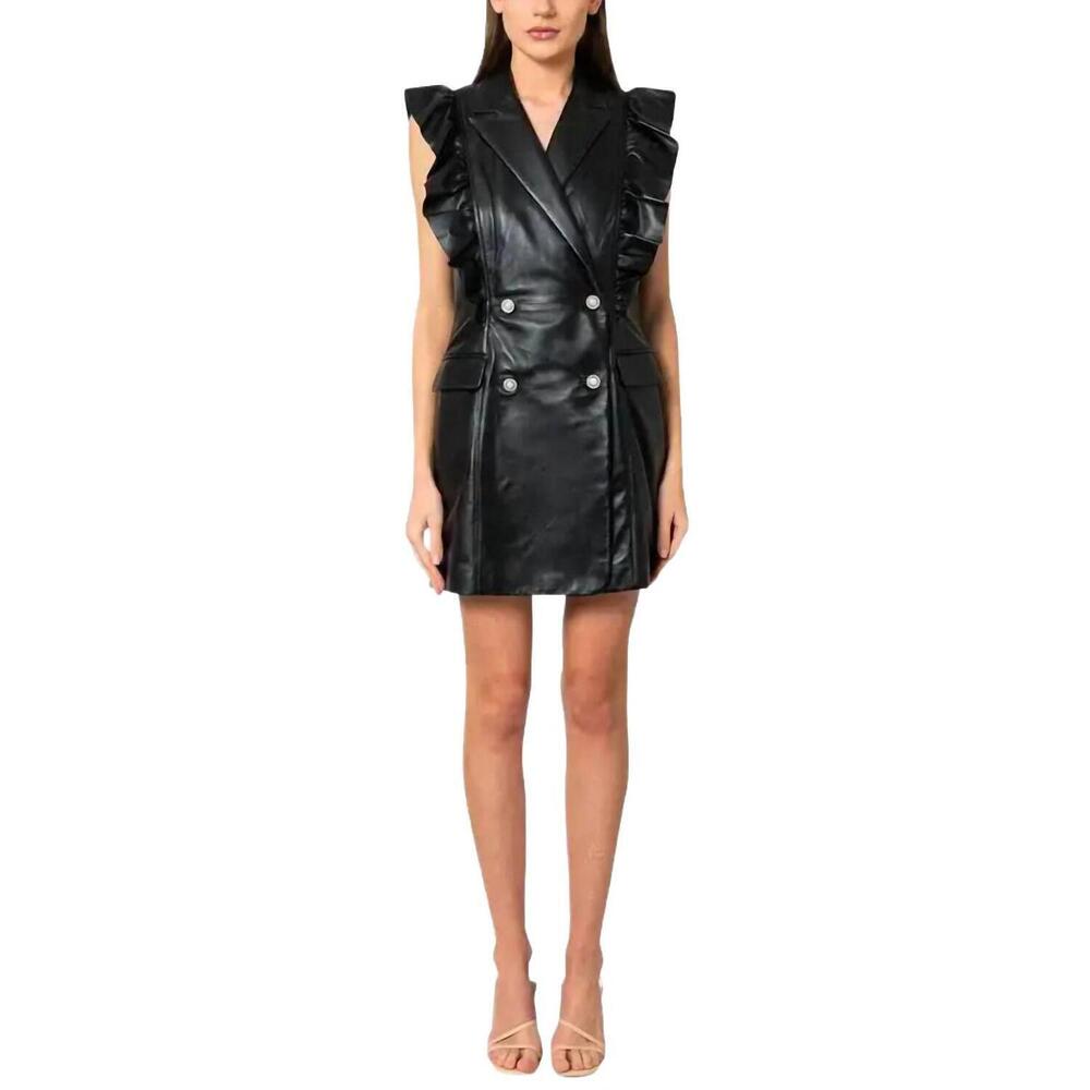 NEW CUSTOMMADE kobane leather dress in black